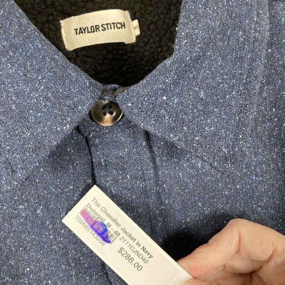 Taylor Stitch Chandler Jacket In Navy Donegal Size New - Picture 10 of 12